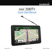 Garmin nuvi 2580TV Quick Start Manual