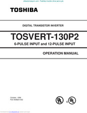 Toshiba TOSVERT-130P2 Operation Manual