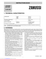 ZANUSSI TLADV805 Instruction Book