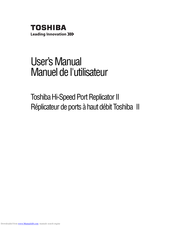 Toshiba Hi-Speed Port Replicator II User Manual