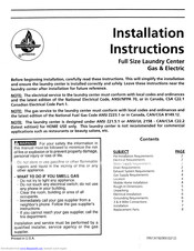 Frigidaire SWXG831DQ0 Installation Instructions Manual