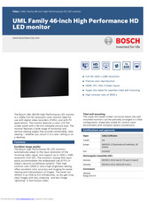 Bosch UML-463-90 Quick Manual