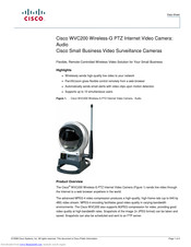Cisco WVC200 - Wireless-G PTZ Internet Camera Datasheet