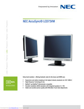 NEC AccuSync LCD73VM Technical Specifications