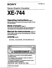 Sony XE-744 Operating Instructions Manual