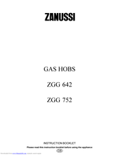 Zanussi ZGG 642 Instruction Booklet