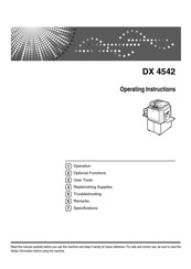 RICOH DX 4542 Operating Instructions Manual