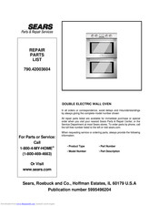 Sears 790.42003604 Repair Parts List Manual