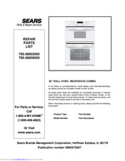 Sears 790.48909000 Repair Parts List Manual