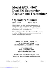 Cross Technologies 450R Operator's Manual