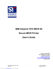 IBM IBM Infoprint 1572 MICR 50 User Manual