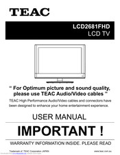 Teac LCD2681FHD User Manual