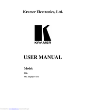 Kramer 106 User Manual