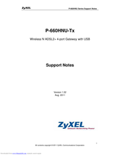 ZyXEL Communications P-660HNU-Tx Support Notes
