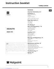 Hotpoint AQUALTIS AQC9 4F5 Instruction Booklet