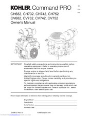 Kohler Command PRO CH752 Owner's Manual