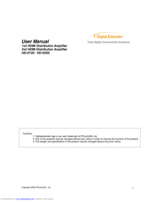RTcom Digital Extender HD-D105 User Manual