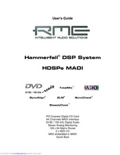 RME Audio HDSPe MAD User Manual