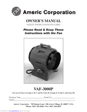 Americ corporation VAF-3000P Owner's Manual