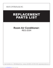 Heat Controller REG-253H Replacement Parts List