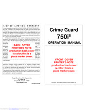 Crime Guard 750i6 Operation Manual