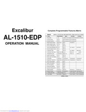 Excalibur AL-1510-EDP Operation Manual
