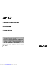 Casio CW-50 - Disc Title Printer Color Thermal Transfer User Manual