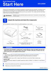Brother ImageCenter ADS2500W Manuals 