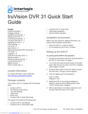Interlogix TruVision DVR 30 Quick Start Manual