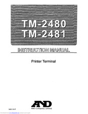 A&D TM-2481 Instruction Manual