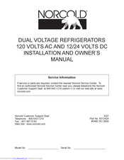 Norcold AC Installation And Owner's Manual