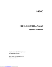 H3C H3C SecPath F1800-A Operation Manual