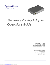CyberData 11280 Operation Manual