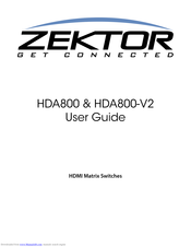 Zektor HDA800 User Manual