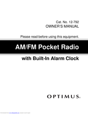 Optimus AM/FM Pocket Radio Owner's Manual