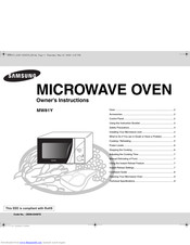 SAMSUNG MW81Y Owner's Instructions Manual