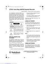 Radio Shack CTR-91 Owner's Manual