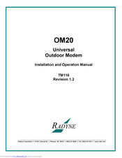 Radyne OM20 Installation And Operation Manual