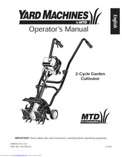 Yard Machines 2-Cycle Garden Cultivator Operator's Manual
