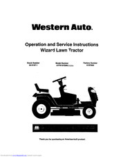Western Auto AYP9187B89 Series Operation And Service Instructions Manual