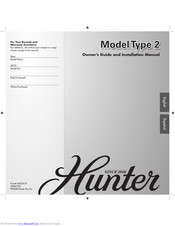 Hunter Model Type 2 Owners And Installation Manual