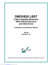 Radyne DMDVB20 LBST Installation And Operation Manual