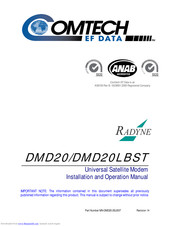 Radyne DMD20LBST Installation And Operation Manual