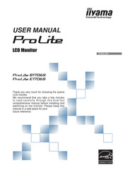 IIYAMA ProLite B1706S User Manual