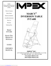 Impex MARCY IVT-600 Owner's Manual