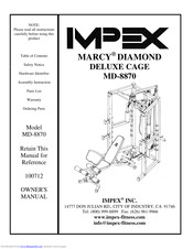 Impex MARCY DIAMOND MD-8870 Owner's Manual