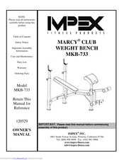 Impex MARCY MKB-733 Owner's Manual