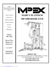 Impex MARCY PLATINUM MP-3500 Owner's Manual