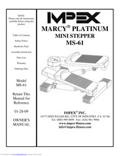 Impex MARCY PLATINUM MS-61 Owner's Manual