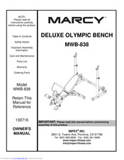 Impex MARCY DELUXE MWB-838 Owner's Manual